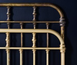 Custom Couture headboards finished in Vintage and Brushed Brass.