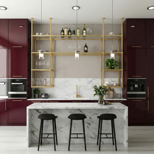 ceiling and wall natural brass