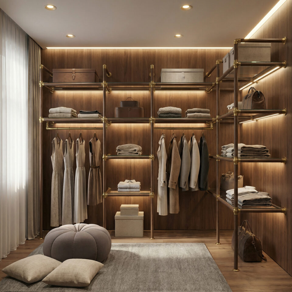 Wood closet taboret